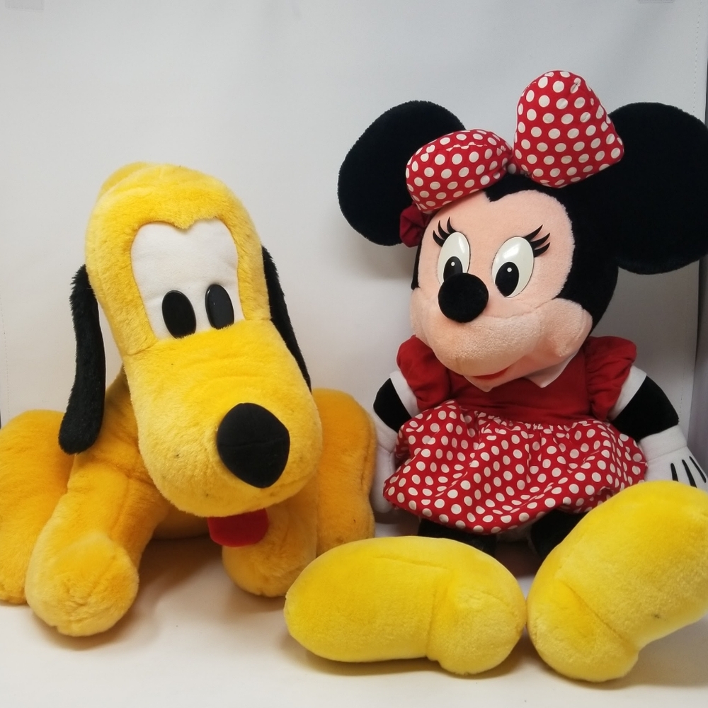 Disney Minnie Mouse Pluto Plush Vintage World Toy Vacation Christmas
